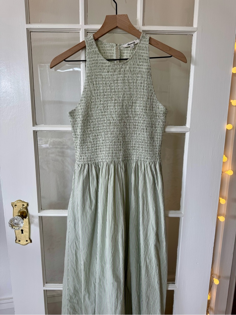 Madewell Light Sage Green Smocked Maxi Dress - Picture 2 of 7